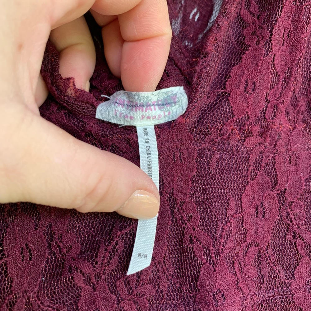 Free People fitted burgundy dress - Picture 3 of 4